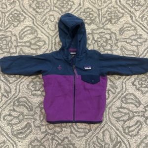 Patagonia fleece micro zip-up lightweight hooded jacket snap